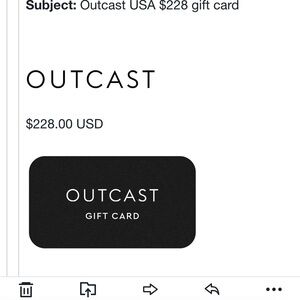 Outcast Gift Card $228